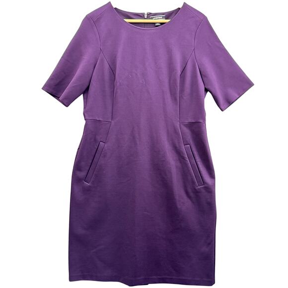 Lands End Blackberry Purple Sheath Dress With Pockets Women 14 - Picture 1 of 7